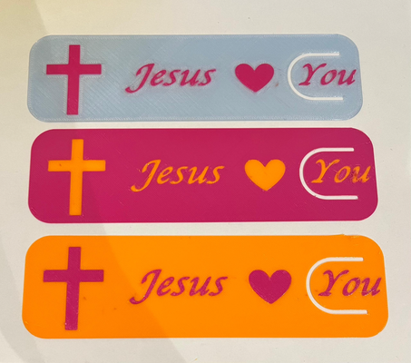 jesus loves bookmark by devil art signs & logos christian christianity jesuschrist 3d print model - Mito3D