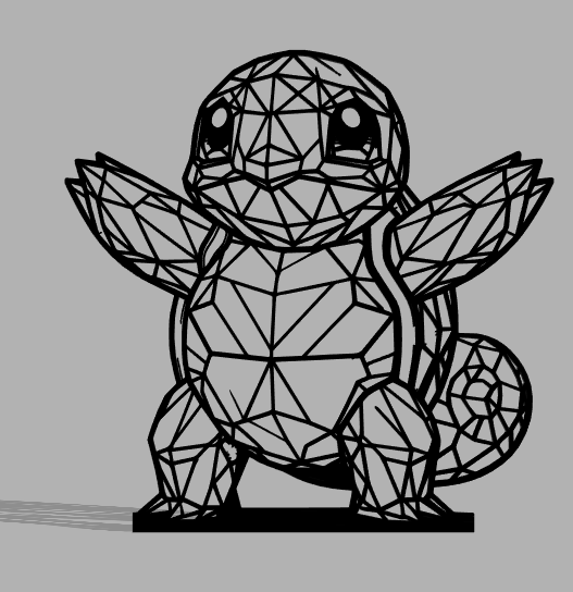 geometrik poli bebek squiele v 2 pokemon by 3dprintwolf sanat heykeller 2d düşük lineart başlatıcısı playtoz 3D print model - Mito3D