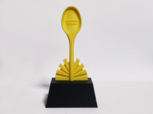 wooden spoon trophy by florinv art models firstplace lastplace prize kitchen cooking baking contest 3d print model - Mito3D