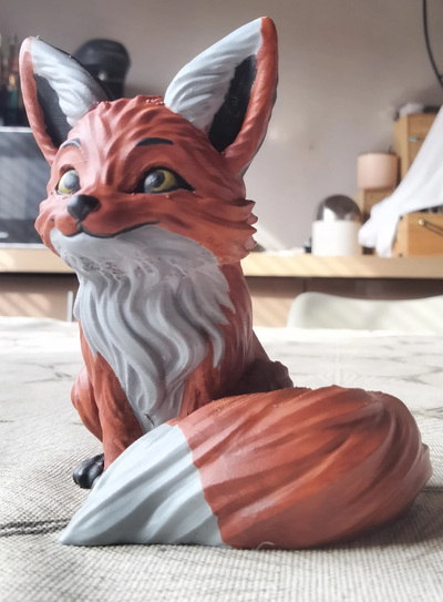 niedlich fuchs mehrfarbig neu gemischt by zetta kunst miniaturen tiere gemalt ams rot tier wald 3d print model - Mito3D