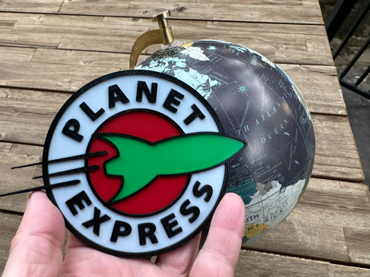 planeta expressar logotipo by kelz arte sinais logotipos futurama animação tv entrega foguete scifi 3d print model - Mito3D