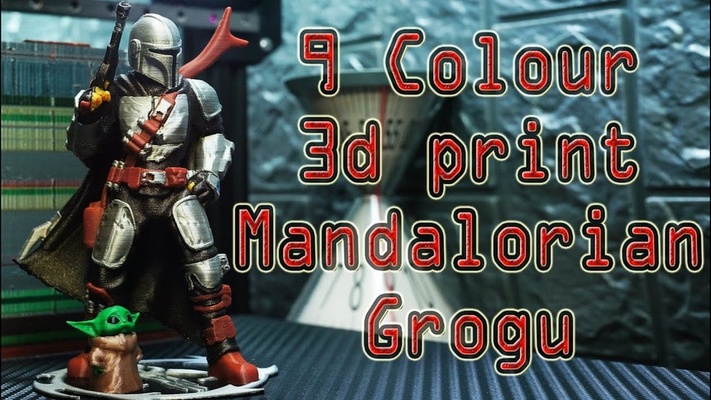 mandalorian multicolore bambu ams mmu puzza mosaico tavolozza remixato by iczfirz giocattoli giochi personaggi babyyoda giallo multimateriale prusai3mk3mmu2 guerre stellari themandalorian 3d print model - Mito3D