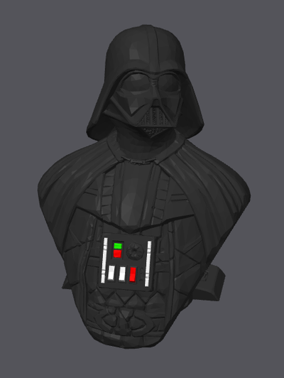 colorido peito prato luzes low poly darth vader fracasso remixado by guia vídeo arte esculturas guerra estrelas estrela guerras 3d print model - Mito3D