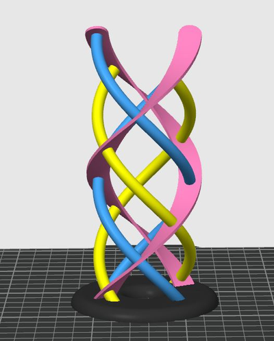 dna sarmal heykel multi color yeniden karıştırılmış by baskı beyni sanat heykeller bilim fi hediye bilim renk 3d print model - Mito3D