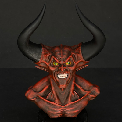 señor of oscuridad leyenda apoyo gratis remezclar remezclado by iczfirz miniaturas personas busto demonio oscuro diablo mal cuernos películas 3d print model - Mito3D