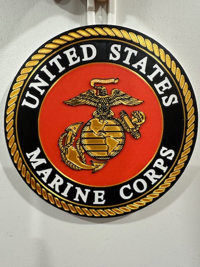 usmc placca by atomico onice arte segni loghi marines unito marino corpo 3d print model - Mito3D