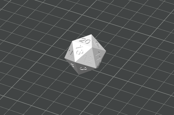 d20 rotieren parametrisch by kritzeln spielzeuge spiele würfel countdown schwungvoll mtg 3d print model - Mito3D