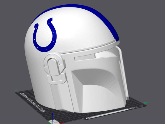 indianapolis poulains mandalorien casque remixé by fumée accessoires cosplays masques casques football nfl mando 3d print model - Mito3D