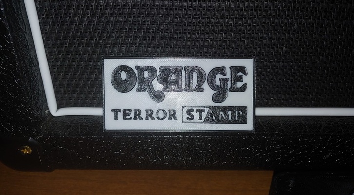 laranja terror carimbo logotipo by brandt369 arte sinais logotipos orangeamplificação laranjaamps laranjaterrorstamp selo terrorista violão 3d print model - Mito3D