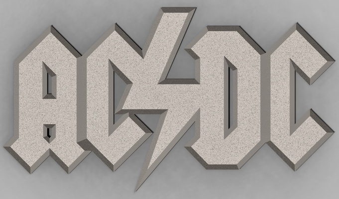 ac dc logo by design art panneaux logos ac dc 3d print model - Mito3D