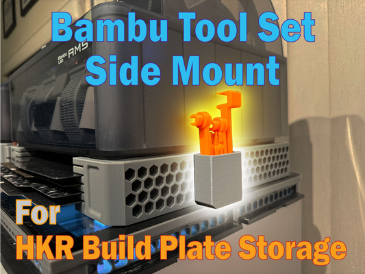 bambu tool set holder - build plate storage by hiro koiso racing 3d printer accessories x1c p1p p1s x1e lab ams stand rack plates riser hkr glass stacable organizer stackable mount tools 3d print model - Mito3D