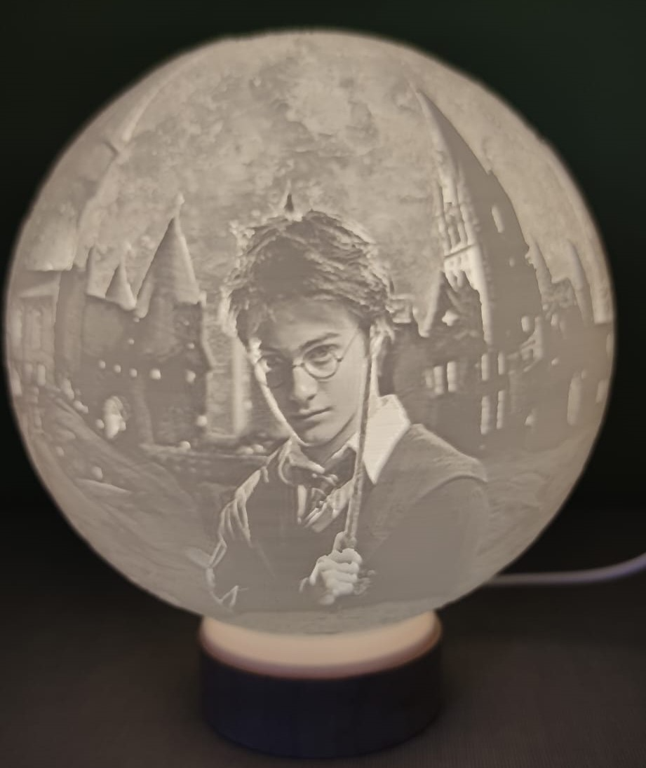 litofania de harry potter by litolunar generative 3d model hueforge & lithophane lampara litophane lamp 3D print model - Mito3D