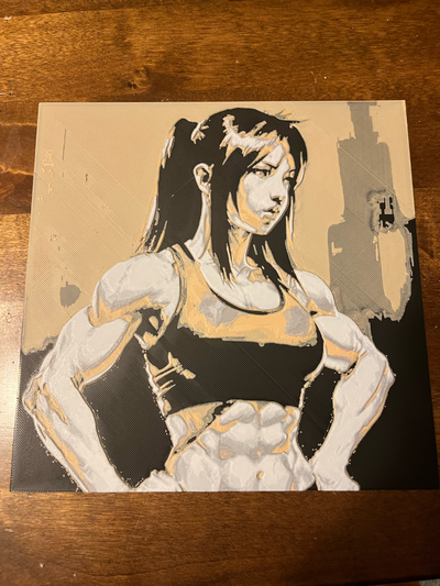 tifa final fantaisie forge chapeaux by mentheprintz génératif 3d modèle lithophane art généré teinte forger 3d print model - Mito3D