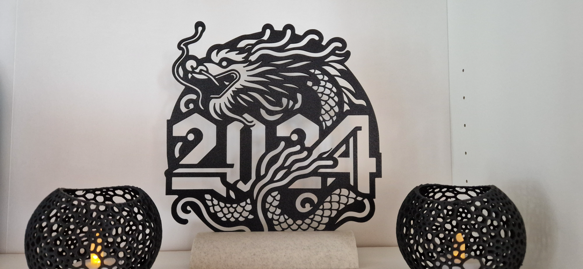 anno drago arte by e9 3d 2d cinese 2dart annodeldrago concorso p1s bambolotto deco 2024 in piedi facile printinplace supporto vincitore wallhanger desktop 3D print model - Mito3D