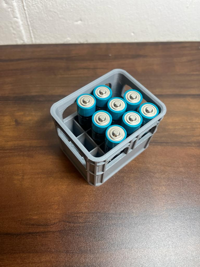 battery beer crate aa baterys by printsolution tools gadgets organizer stop storage 3d print model - Mito3D