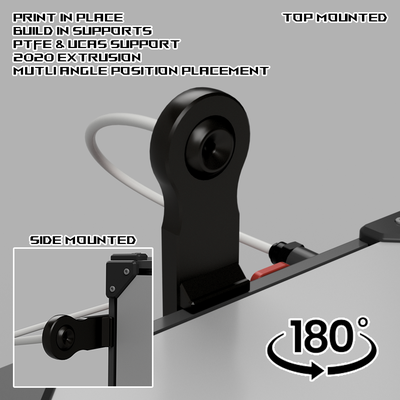 2020 extrusion ptfe & ecas 180 degree swivel arm - voron 24 by psychoshaft 3d printer accessories 3d print model - Mito3D