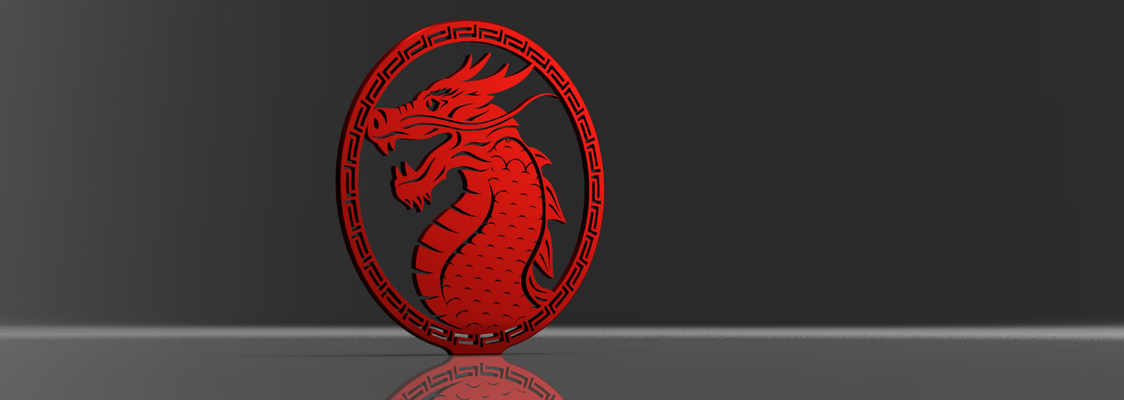 year dragon embleme by tronicpixel art models newyear newyear2024 emblem skulptur contest 3d print model - Mito3D