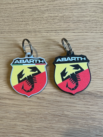 abarth clásico logo llavero portachiavi clasico by 3dingo pasatiempo bricolaje diy vehiculos auto coche vehiculo máquina vehículo accessori accesorios artilugio contrarrestar impresión inversa 3d print model - Mito3D