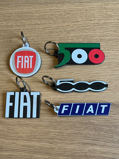 fiat klasik 1968 logo 500 nostaljik anahtarlık portachiavi logolar değişken by 3dingo hobi kendin yap araçlar oto makine araba araç accessori aksesuarlar gadget tersine çevirmek yazdır ters baskı 3d print model - Mito3D