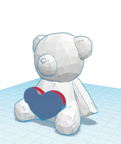 orso poly cuore by anbilab art sculptures san valentino st valentines day amor amore love 3d print model - Mito3D