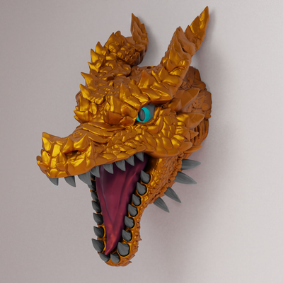 réaliste charizard dragon tête by becca 3d imprimantes art sculptures pokémon 3d print model - Mito3D