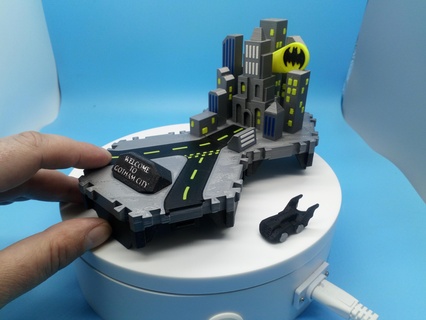 cities - gotham city by neil3dprints toys & games batman batmanlogo gothamcity batmobil littlecities toy batmobile 3d print model - Mito3D