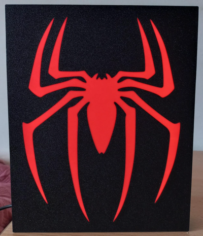 homem aranha logotipo caixa luz by ricardorodrigues arte 2d maravilha aranha 3d print model - Mito3D