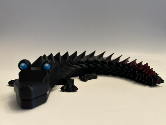 chunks artikuliert spitze drachen by verdrehte schichten 3d spielzeuge spiele flexi spielzeug spaß cool schwarz tier 3d print model - Mito3D