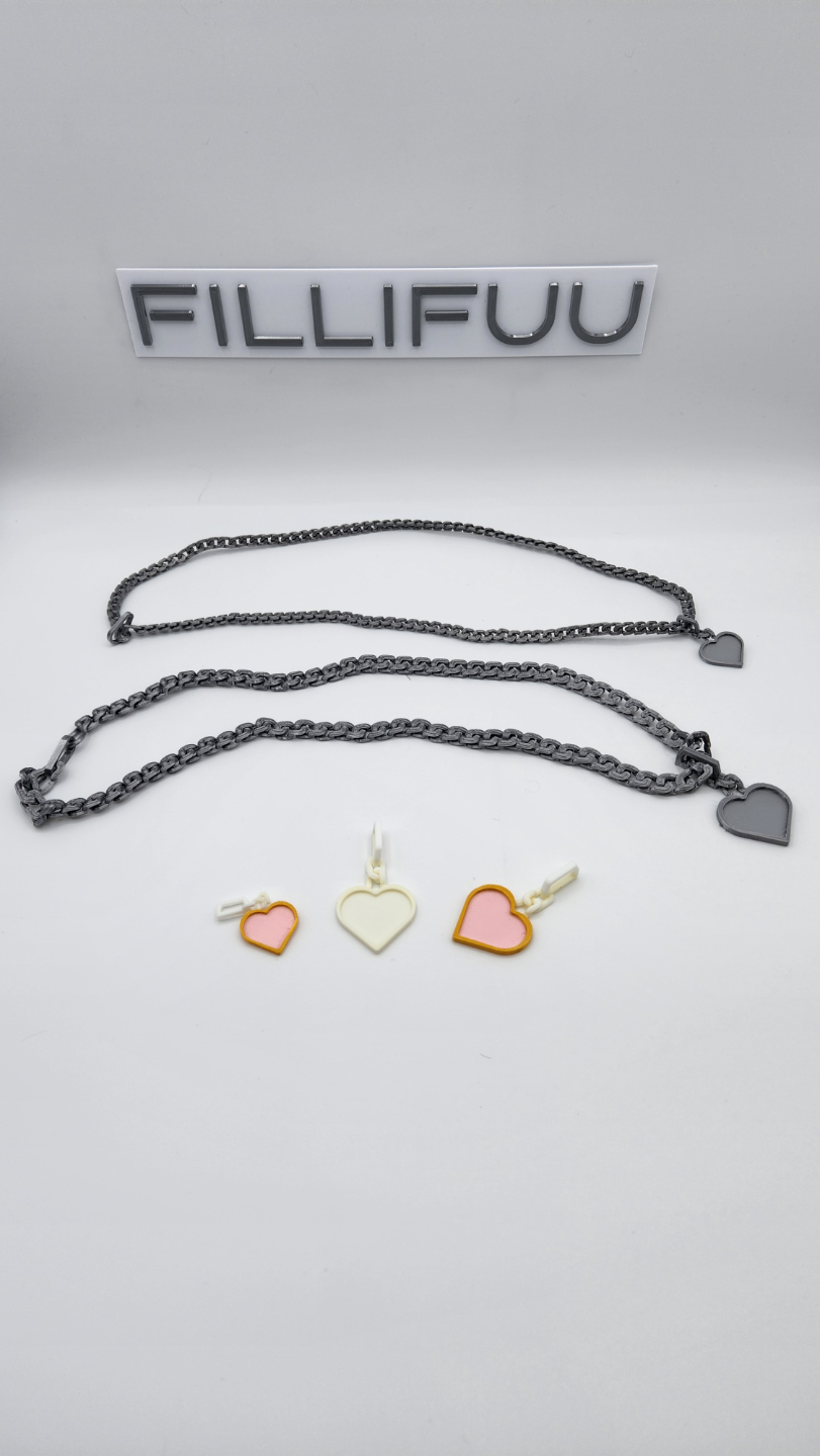 lucky charm heart necklace by fillifuu fashion jewelry flexi ams quick 3D print model - Mito3D