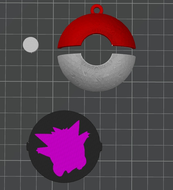 pokeball portachiavi gengar by wickieprints arte modelli pokemon sacchetto appendiabiti nintendo 3D print model - Mito3D