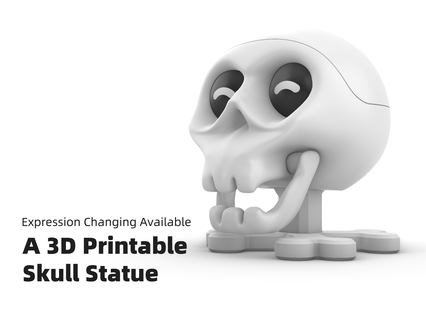 skull statue- expression changing available by wuguigui art sculptures humanskull puppet skeleton statue 3d print model - Mito3D