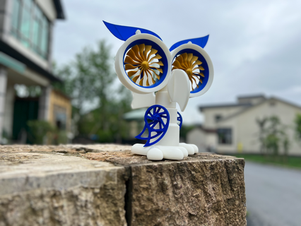punk owl bird repellent scarer by wuguigui household garden birdrepeller birds birdscarer farm repeller 3d print model - Mito3D
