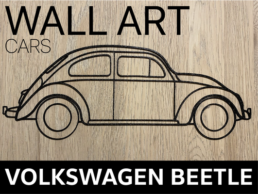 macchina silhouette parete arte volkswagen scarabeo by volo 2d arredamento decorazione moderno classico genere 1 3d print model - Mito3D