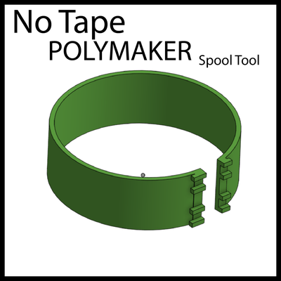 no tape polymaker spool adaptor tool by feims 3d printer accessories ams adapter re-spooler no-tape 3d print model - Mito3D