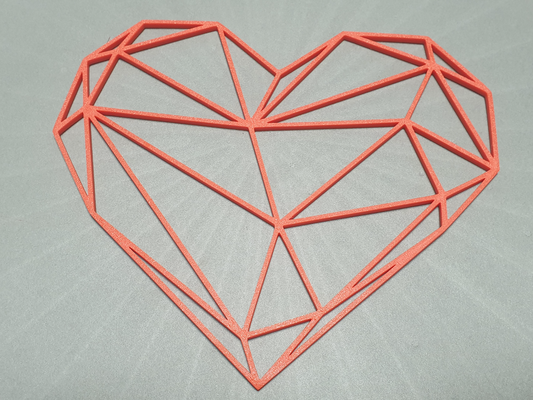 coração geométrico poli by h ba97 arte 2d pobre amar parede valentin 3d print model - Mito3D