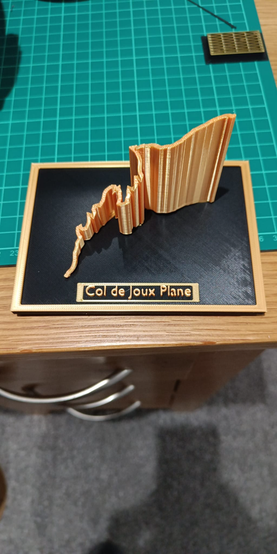 col de joux plane elevated gps model by adiwyatt hobby & diy sport outdoors cycling france strava plaque ornament 3d print model - Mito3D