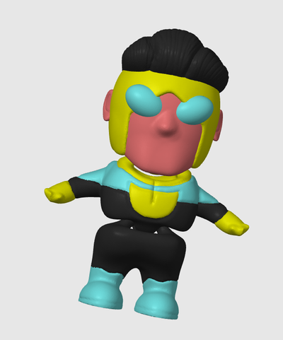 invencível quadrinho super heroi fofa flexi by bellamys3dprints brinquedos jogos personagem omniman herói 3d print model - Mito3D