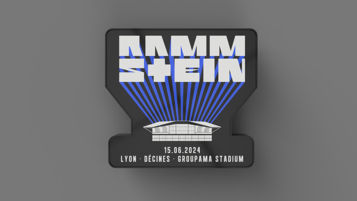 rammstein europe stadium tour 2024 lyon lightbox led lamp by nico91 art signs & logos light wallart ledbox wall mancave rock 3d print model - Mito3D