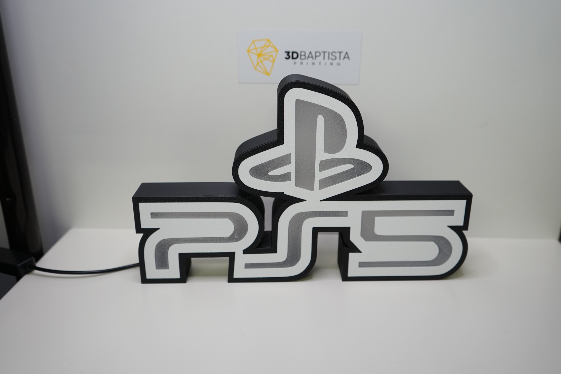 logo playstation 5 leds by 3d täufer drucken haushalt dekor ps5 led 3D print model - Mito3D