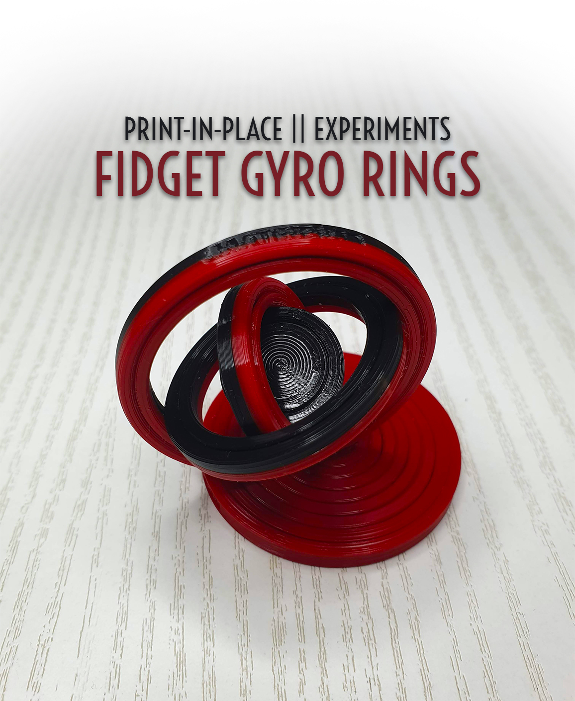 agiter print in place gyro anneaux by jaatinen3d jouets jeux fileur fidget spinner cardan jouet impression endroit printinplace 3D print model - Mito3D