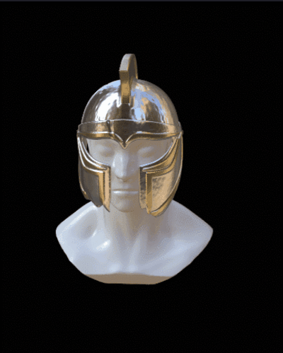 roto casco fantasía esparta by rott3d accesorios cosplays guerra guerrero timón cosplay disfraz lucha griego metal artista arte esculpir escultura historia histórico punk 3d print model - Mito3D