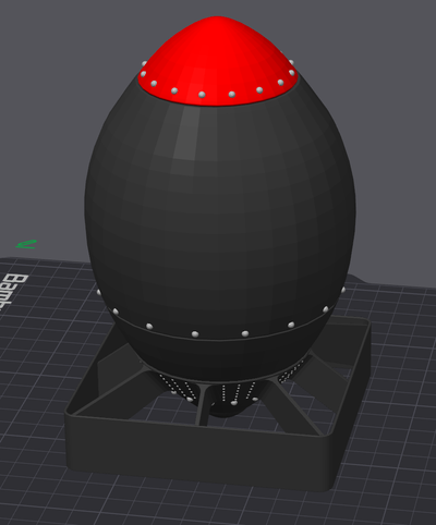 fett junge atomar bombe by rom ka kunst modelle deko flug gipfel rakete 3d print model - Mito3D