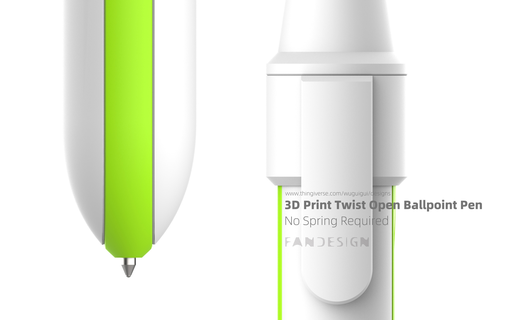 bille stylo torsion ouvert printemps by wuguigui ménage bureau ressort papeterie 3d print model - Mito3D