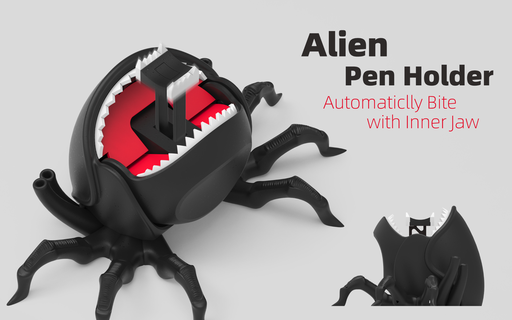 alieno penna titolare supporto by wugui giocattoli giochi decorazione halloween halloweendecoration helloween portamatite porta stazionario terrore 3d print model - Mito3D