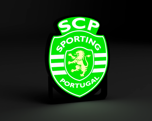 deportivo clube portugal caja ligera led lámpara by 3dacores pasatiempo bricolaje diy deporte aire libre fútbol club futebol 3d print model - Mito3D