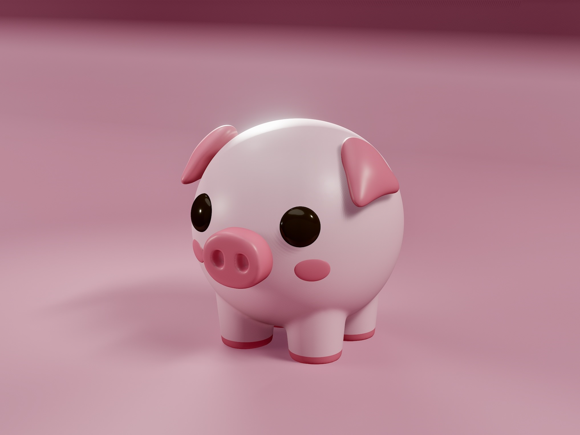 galho porquinho by 3dmdesign arte esculturas fofa rosa porco desenho animado animal caprichoso olhos charme brincalhão amigáveis crianças estatueta esculpir escultura 3D print model - Mito3D