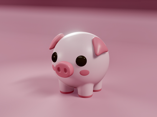 twiggy cerdito by 3dmdesign arte esculturas lindo rosado cerdo dibujos animados animal caprichoso ojos grande encanto juguetón amistoso niños figurilla esculpir escultura 3d print model - Mito3D