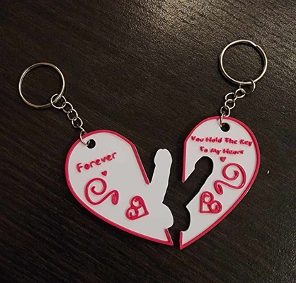 forever hold key to my heart 2 keychain- valentines day gift by tridimension printworks art coin & badges valentine keychain naughty chains ring love pink 3d print model - Mito3D