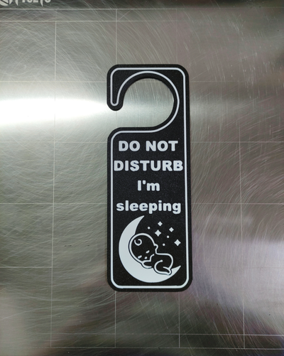 do distur i m sleeping door tag by michal0082 art signs & logos cap sign holder attention attentionsign danger enter out dangerous warning symbols no drama zone baby alarm sleep dont donotdisturb 3d print model - Mito3D