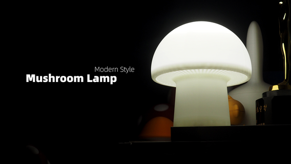 mushroom lamp - modern style by wuguigui household decor decoration garden led ledholder ledlight mushroomlamp nightlight 3d print model - Mito3D